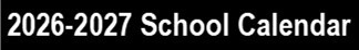 27 School Calendar